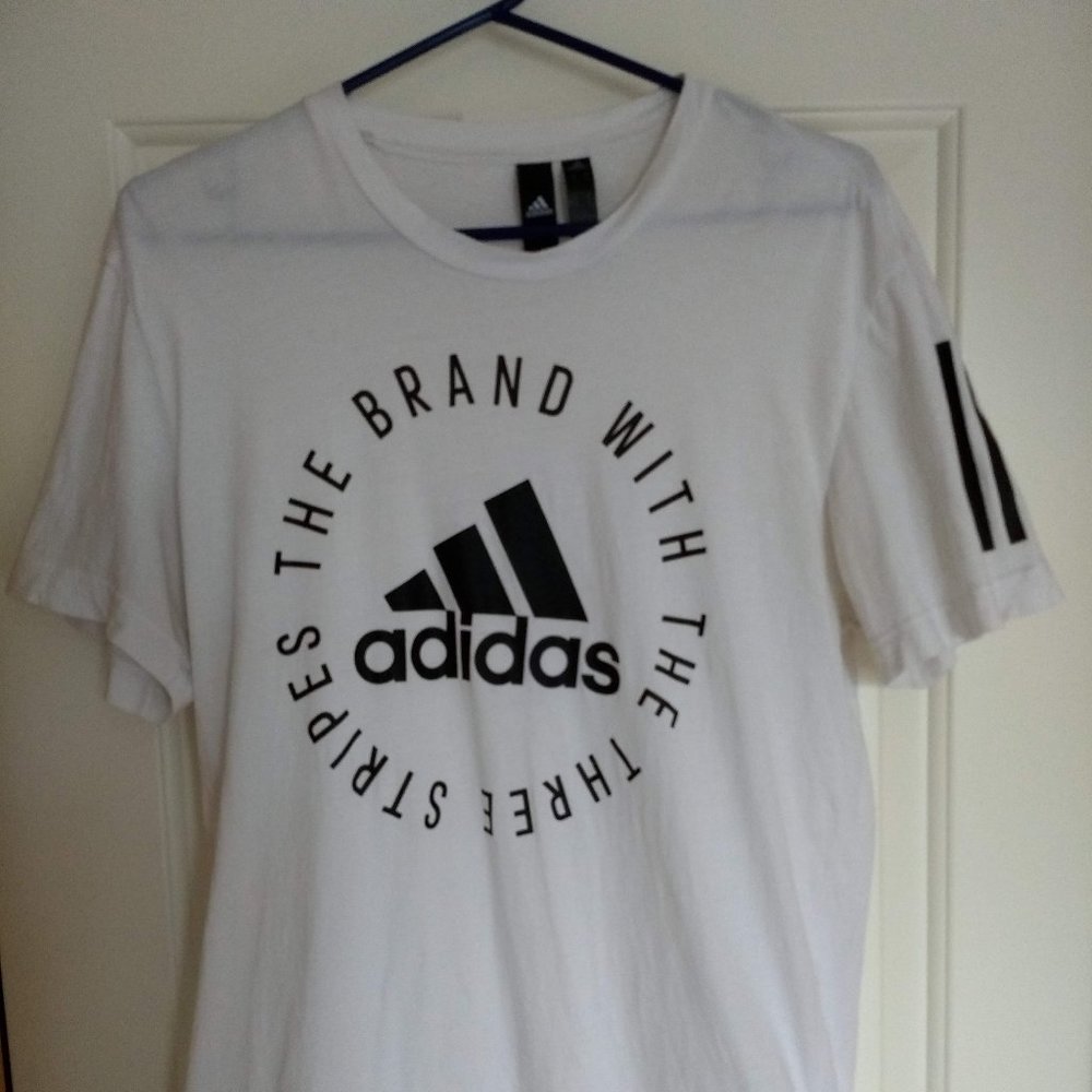 Adidas White Graphic Tee
